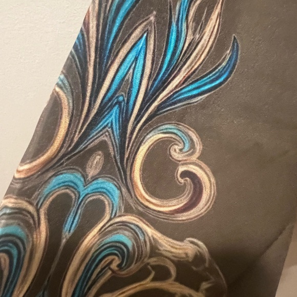 Peacock Feather Print Button Down Blouse Women’s Large Statement Top NWOT Large - Picture 5 of 11